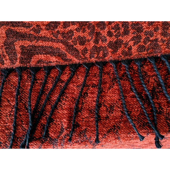 Primo Filo Scarf Italia Red & Black Tassels NEW - Picture 4 of 6